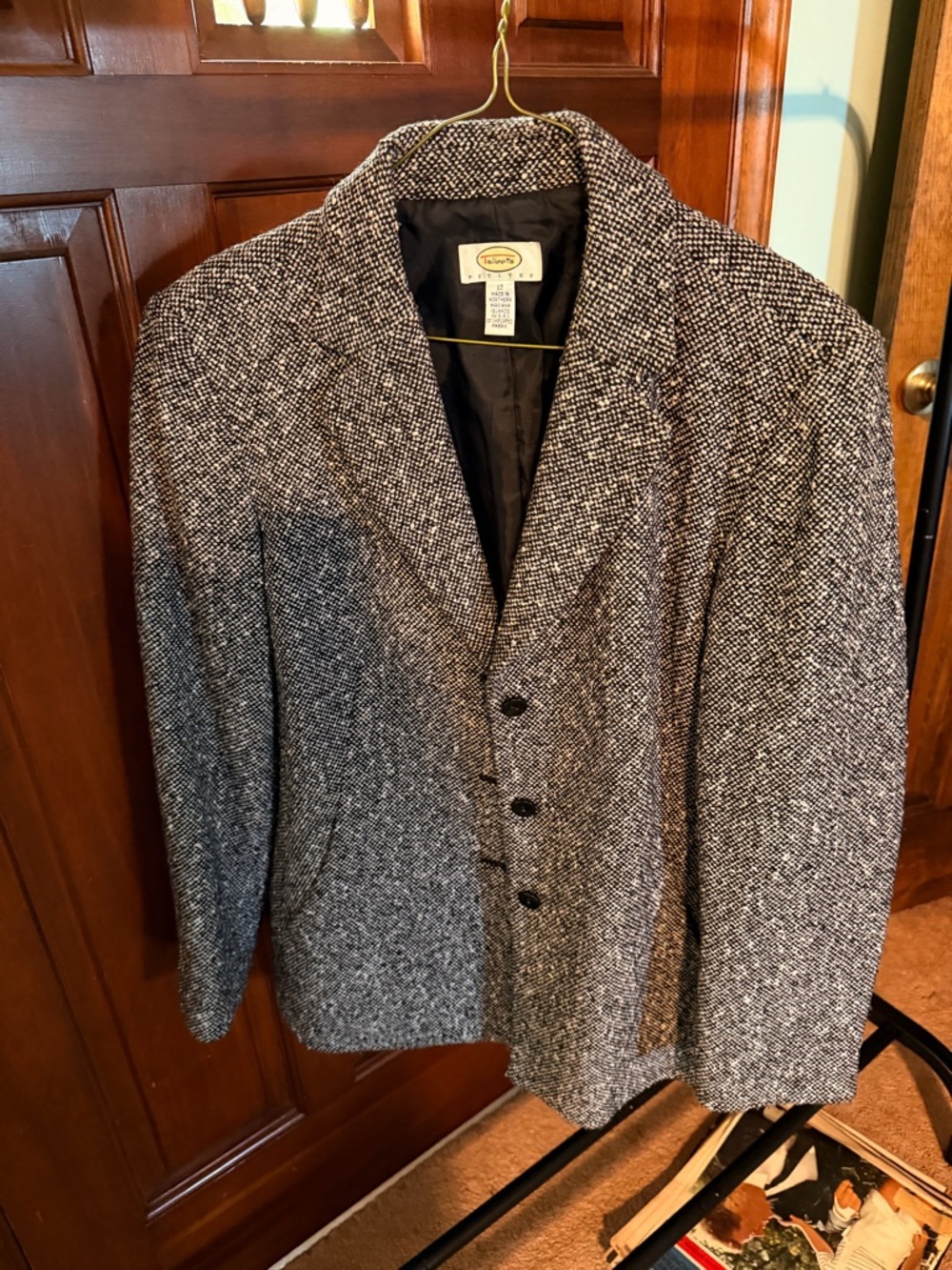 Talbots Black and White Tweed Sport Coat